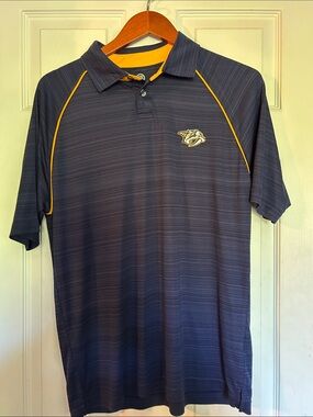 NHL Navy and Gold Men’s Polo Shirt with Team Logo